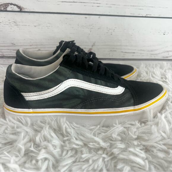 Vans Old Skool Black Green Tie-Dye Sneakers Unisex Men's 7.5 - Women's 9 - Picture 2 of 12